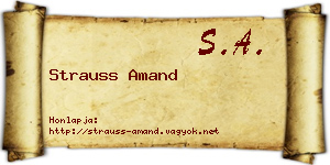 Strauss Amand névjegykártya